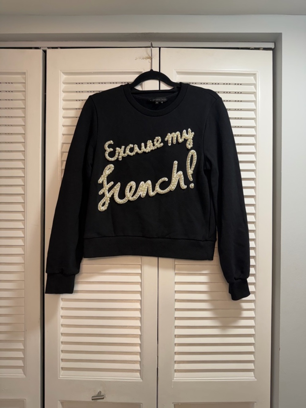 Endless Rose Black Sweatshirt with Pearl  Script
